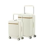 Assembly Polycarbonate Luggage Set of 2 | Premium Hard-Sided Cabin & Large Trolley Bags with Wide Handle & USB Port Charging