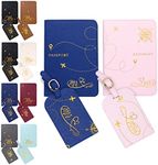 Decorably Passport Holder and Luggage Tags - Couple Passport Holder with Luggage Tag, His and Hers Passport Holder Set, His and Her Passport Holder Set, Couples Passport Holder Couple