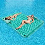 Sunrio 114'' X 72'' Giant Inflatable Floating Mat-Pool Float Lake Floats for Adults with Pool Hammock Pool Mats for Floating Swimming Pool, Beach, Lake for Summer Water Party【Upgraded】