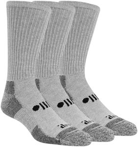Jeep Womens Classic Cotton Crew Socks 3 Pair Pack - Moisture Wicking, Cushioned Comfort, Gray, 5-10