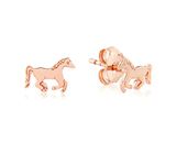 Gemma J Rose Gold Running Pony Stud Earrings - for horse and pony lovers