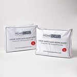 HOMESCAPES Double All Seasons Luxury White Duck Down Duvet 15 Tog (4.5 tog & 10.5 Tog) Duvet, 3 in 1 Quilt RDS Certified Natural Filling 100% Cotton Anti Dust Mite Down Proof Cover