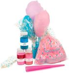 Nostalgia Cotton Candy Party Kit, 3 Flavors, 4 Reusable Cones, 10 Floss Bags