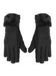 FabSeasons Suede Winter Cycling Gloves With Touchscreen Finger For Girls And Women, Black, Free Size