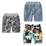 NATUST 3 Pack Boys Shorts, Cartoon Summer Jogger Shorts Camo UK: 8-9 Years (manufacturers's Size: 140)