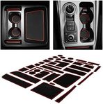 CupHolderHero fits Ford Explorer Accessories 2020-2023 Premium Custom Interior Non-Slip Anti Dust Cup Holder Inserts, Center Console Liner Mats, Door Pocket Liners 37pc Set (Red Trim)