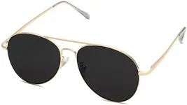 SOJOS Classic Aviator Sunglasses for Women Men Metal Frame Spring Hinges SJ1030, Gold/Grey