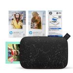 HP Sprocket 2x3 Instant Smartphone Photo Printer 75 Sheets Bundle - Bluetooth Portable Color Wireless Mobile Printer (Black) Zink Sticky-Back Photos