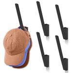 Kssvzz 5 Pack Hat Organizer for Baseball Caps - Aluminium Hat Racks for Wall, Hat Storage Hooks for Ball Caps, Heavy Duty Hat Hangers Strong Adhesive/Wall Drilled for Closet, Bedroom, Door, Home