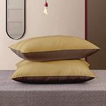 Cloth Fusion Microfiber Bed Pillow Set of 2 Soft Pillows for Sleeping (Walnut & Dark Brown, Large)