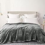 Exclusivo Mezcla Queen Size Fleece Bed Blanket, 230x230 CM Large Fuzzy Bed Blankets, Soft Velvet Plush Blanket for Bed, Grey Blanket