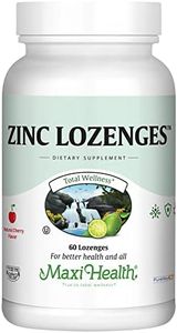 Maxi-Health Zinc Lozenges - Zinc Citrate 10mg - with Vitamin C - Cherry Flavor - 60 Chewables - Kosher