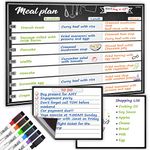 Magnetic Meal Planning Whiteboard - 14.5x11" Weekly Menu Board for Fridge - 7.5“x5.5" Notes - 7.5"x5.5" Whiteboard for Kitchen Refrigerator - 6 Colors whiteboard Markers Included.