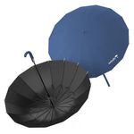 ISABRELLA Big Umbrella for Men, 50 Inch Umbrella Big Size with Black Coating - UV Protection, 16+8 Ribs Storm-Proof Lotus Frame Long umbrella for 4 Peoples, Suitable for Rainy Days and Sun Protection (Blue)