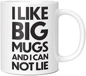 Mug Monster - I Like Big Mugs and I Cannot Lie Giant Mug, Extra Large Tea Cup - Ceramic Coffee Mug/Cup, Gift for Men or Women, Extra Large and Giant Mug Available, 20oz White Mug