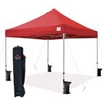 UNIQUECANOPY 10'x10' Pop Up Canopy Tent Commercial Instant Shelter, with Heavy Duty Roller Bag, 10x10 FT Red