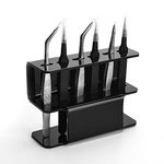 ATOMUS 6 Holes Tweezers Stand Holder Storage Rack Acrylic Display Stand for Eyelashes Extension Collecting and Arranging Tweezers Shelf (Black)