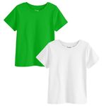 Bon Organik Regular Fit T-Shirt (Girls_Pack_Green/White 6 Months-12 Months)