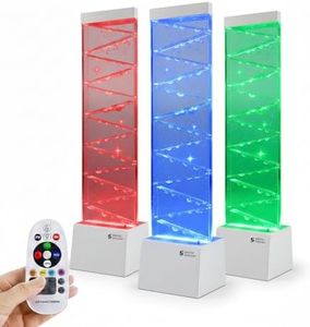 Special Supplies LED Zigzag Bubbler with Colorful Fountain Tubes for Sensory Relief, and Calming Lighting, Office, Classroom, or Home Decor, Adjustable RGB Lights with Remote