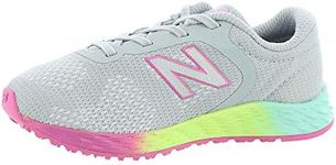 New Balance Girl's Arishi V2 Athletic Shoe, Light Aluminum/Rainbow, 4 M US Toddler