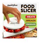 Rapid Slicer Vegetable Cutter - Bagel Slicer with Non-Slip Holder for Easy and Stable Slicing - Multi-Use Food Slicer for Fruits, Vegetables, Meats - Dishwasher Compatible - White