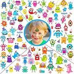 DPKOW 10 Sheets Monster Temporary Tattoos for Kids Gift, Children Girls Boys Dinosaur Animal Tattoos Stickers for Birthday Party Favors Party Bags Filler, 110+pcs