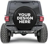 𝟐𝟎𝟐𝟒 𝐂𝐇𝐎𝐈𝐂𝐄 PVC Leather Custom Spare Tire Cover-Durable Custom RV Tire Cover, Trailer Tire Cover-Heavy Duty Spare Tire Cover for Wrangler, Trailer, SUV, Bronco-Travel Camping Accessories