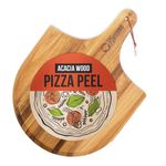 Chef Pomodoro All Natural Acacia Wood Pizza Peel, Gourmet Luxury Pizza Paddle for Baking Homemade Pizza and Bread - Oven or Grill Use