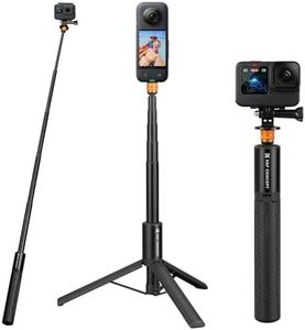 K&F Concept MS21 Palo Selfie Trípode 120cm Trípode para Cámara Deportiva, Mini Trípode con Adaptador Go Pro, Apto para Insta, Action y Otros Dispositivos