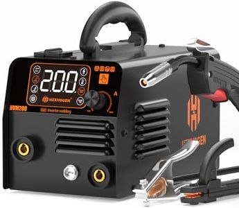 MIG Welder, HZXVOGEN 135A Gasless Welding Machine HVM200, 3 in 1 Flux Core Welders, Lift TIG, MMA Sticker, Gasless 240V Portable IGBT Inverter and Smart Digital LED Display, Light & Compact