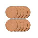 CAM2 Coaster,Cork Coaster,Coaster Glasses(10er Pack) 9 cm Dm 4mm Thick,Cork Coaster Round,For Beverages,Bar,Cups