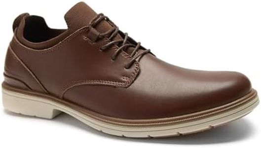 Men's Orthopedic Leather Dress Walking Shoes: Comfortable Plantar Fasciitis Arch Support Recovery Oxfords, Adjustable Fit High Instep Outdoor Formal Gowalk Fashion Sneakers Dark Brown Size 9.5
