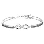 MYSOMY Daughter Bracelet Always My Daughter Forever My Friend Bracelet Daughter Gift from Mom Dad (White Gold)