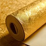 KeTian Modern Luxury Thick Waterproof Gold Foil Wallpaper Flicker Wall Paper Roll/Hotel Ceiling/Decorative/Bar Wallpaper Roll Gold Color 0.53m (1.73' W) x 10m(32.8'L)=5.3m2 (57 sq.ft)