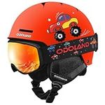 Odoland Kids Ski Helmet and Goggles Set for Boys and Girls, Safety Snow Sports Helmets and Protective Goggles for Toddler Children Youth For Snowboarding Skis Age 6-14 MRXS