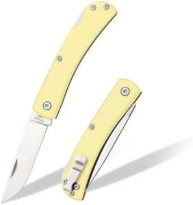 Bear & Son Cutlery 3 5/8" Yellow Delrin™ Locking Farmhand w/Clip