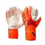 Haploon Youth Goalie Goalkeeper Gloves Kids Professional Goalkeeper Gloves,Soccer Football Training Goalkeeper Secure Gloves with Finger Protector-Carry Tote Included (Orange, 6#)