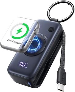 INIU Power Bank for Apple Watch, 5000mAh Mini Portable Charger Power Bank with Built-in USB C Cable, 20W Fast Charging Travel Essentials Battery Pack for Apple Watch Ultra 11 10 SE, iPhone 17, etc.
