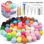 ZXIIXZ 72 Colors Wool Felting Kit, Needle Felting Starter Kit for Beginners, Wool Roving Kit with Felting Needles, Felting Pad, 4 Layer Storage Box for Home Festival DIY Crafts Decoration