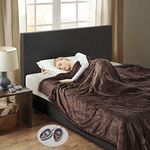 Woolrich Heated Plush to Berber Electric Blanket Throw Ultra Soft Knitted, Super Warm and Snuggly Cozy with Auto Shut Off and Multi Heat Level Setting Controllers, Queen: 84x90, Chocolate