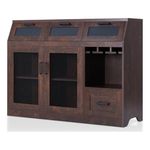 Furniture of America Coffman Wood Wine Storage Buffet in Vintage Walnut