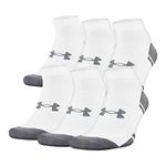 Under Armour Men's Resistor III Lo Cut Socks (6 Pack), White/Graphite, Large