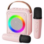 Ankuka Toys Karaoke Microphone Machine for Kids, 4-12 Years Old Girls Birthday Gifts, Portable Speaker with Wireless Microphone Toys for Girls Boys Age 3, 4, 5, 6, 7, 8, 9, 10+Year Old(Pinkcolor)