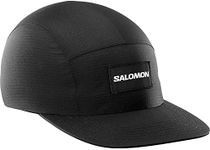 Salomon Bonatti Waterproof Five Panel Unisex Cap, Waterproof Protection, Trail Running, Hiking Walking, Lightweight Comfort, and Fresh Style, Black, One Size