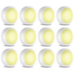 SIXDEFLY Wireless LED Puck Lights, 12 Pack, Battery Operated, 20 Lumens, Touch Light, Tap Light, Stick on Lights, Under Cabinet Lighting, Ideal for Kitchen Cabinets, Closets, Garage and More