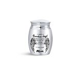 Luluadorn Small Mom Ashes Holder Urn for Mother Ashes Memorial Angel Wing Keepsake Waterproof Mini Decorative Urns Stainless Steel