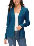 Urban CoCo Women's Long Sleeve Open Front Knit Cardigan Sweater (Indigo Blue, S)