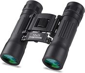 Xnourney 12x25 Compact Binoculars, High Powered Easy Focus Binoculars, Portable Large Eyepiece Binocular for Adults Kids Bird Watching,Opera Concert, Travel, Hiking, Outdoor Scenery, Football Game