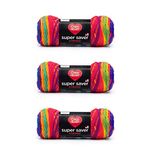 Red Heart Super Saver Favorite Stripe, 3 Pack of 5oz/142g-Acrylic-#4 Medium-236 Yards, Knitting/Crochet