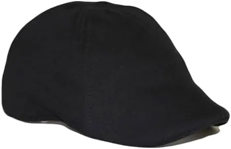 The Original Boston Scally Cap - The Scrapper Newsboy Flat Cap - 6 Panel Cotton Fitted Hat for Men - Black - Medium/Large